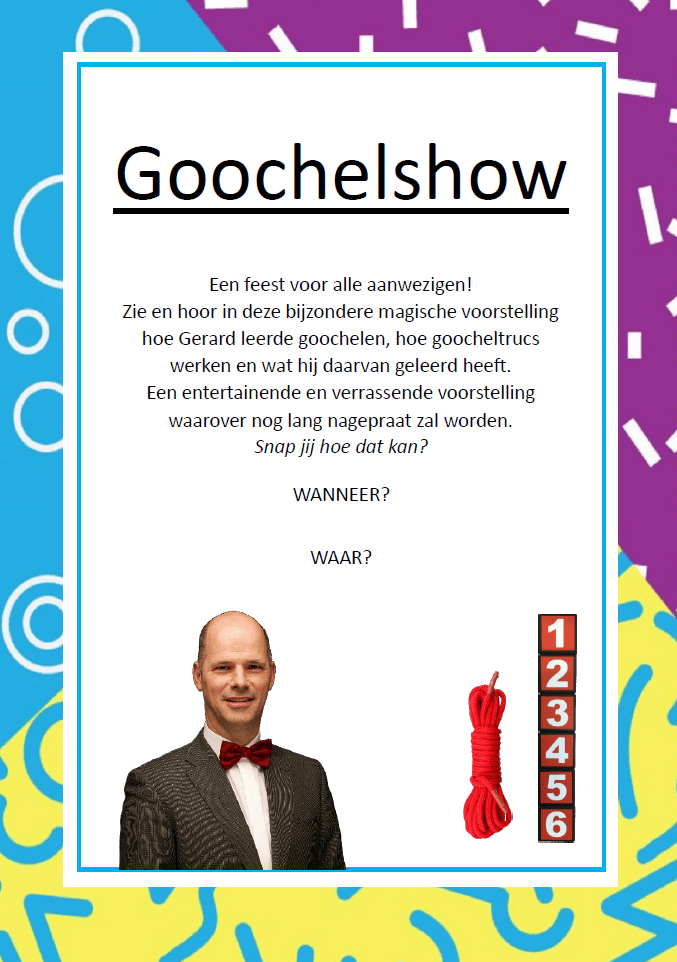 Goochelaar Gerard Breda Goochelshow aankondiging